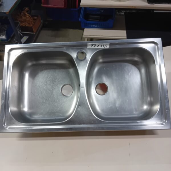 Evier inox double vasque 78x 43.5