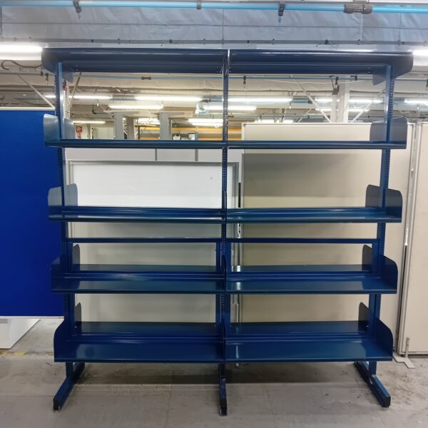 Rayonnage bibliothèque double faces à tablettes « 1 Module de 2 » (L 207 - l 57 – h199)