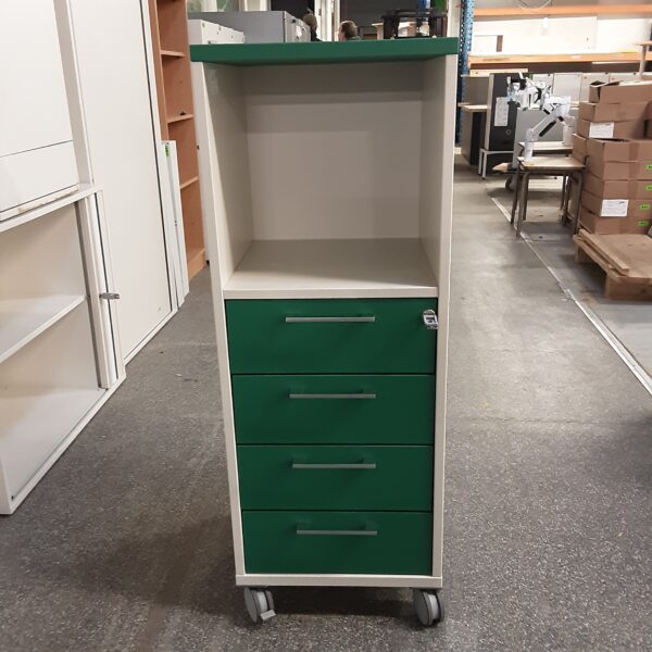 Desserte Roulante, Chariot de Service avec 4 Tiroirs et 1 Etagère, 116x43x143