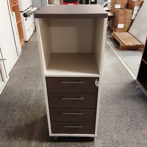 Desserte Roulante, Chariot de Service avec 4 Tiroirs et 1 Etagère,116x43x143