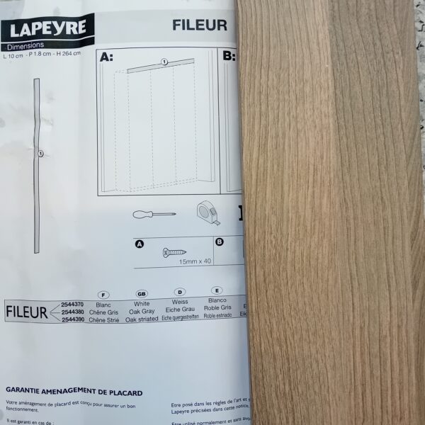 Fileur L10cm - P 1.8cm - H264cm