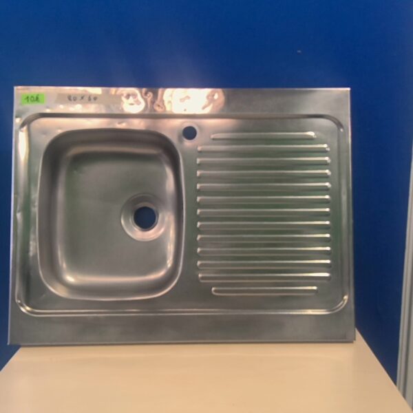Evier 80 x 60 un bac avec égouttoir inox
