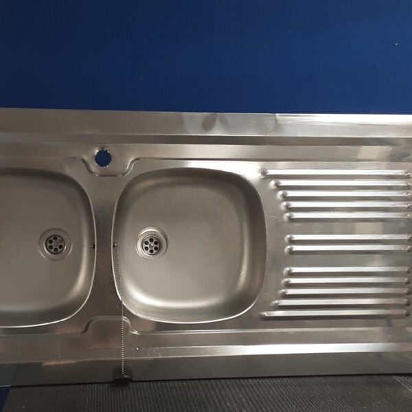 Évier double bac inox L140 x 60